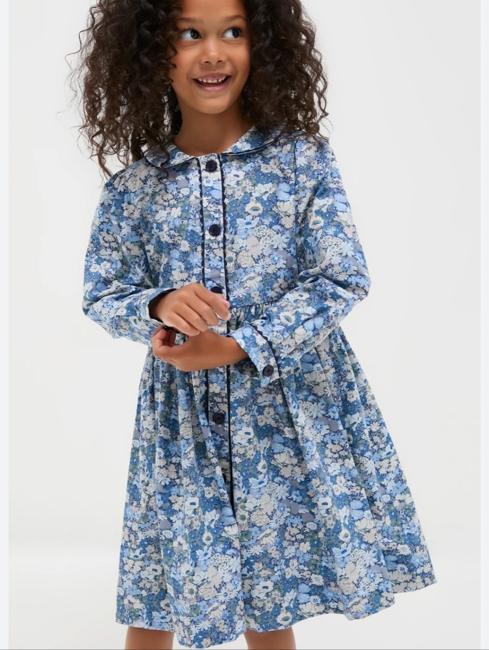 Rachel Riley Tuckernuck Long Sleeve Floral Poplin Button Down Dress